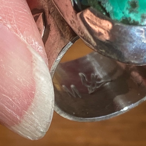 Malachite in Azurite Sterling Talon Ring - Picture 10 of 10